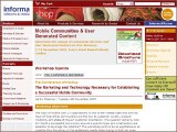 Advance notice: The Marketing and Technology Necessary for Establishing a Successful Mobile Community
