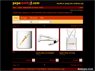 The peperonity.com FanShop powered by spreadshirt - Screenshot.
