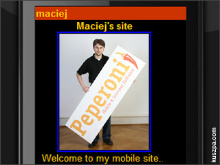 Screenshot of the account maciej on peperonity.com