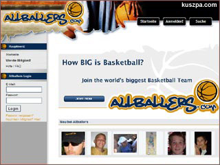 Screenshot von der Homepage allballers.com