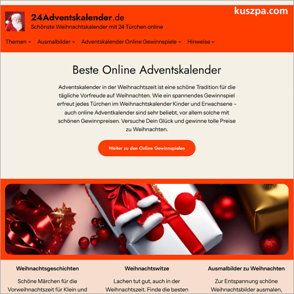 Bild der Website 24adventskalender.de